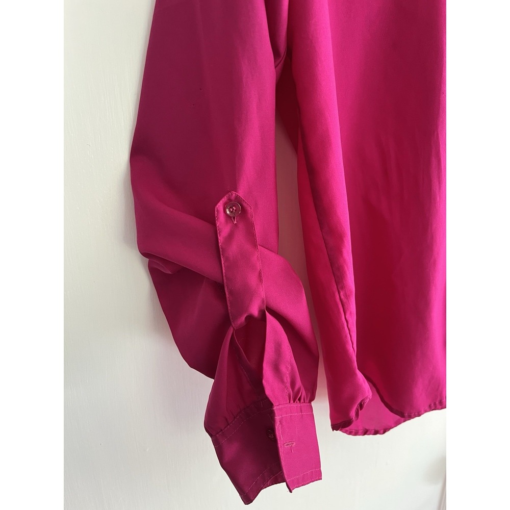 DVF Diane‎ von Furstenberg Fuchsia Pink Silk Blouse Workwear Modern Heritage 8 - Picture 3 of 4